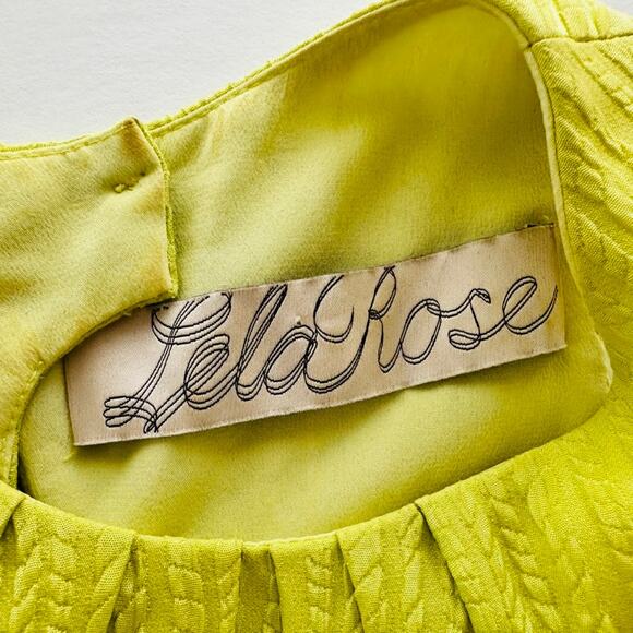 Lela Rose Chartreuse Yellow Maxi Dress Size 4 Silk Formal Wedding High Neck - Picture 3 of 10